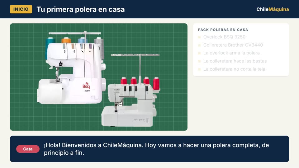 Overlock BSQ 3250 y Colleretera Brother CV3440 del Pack Poleras en Casa, portada del tutorial de polera